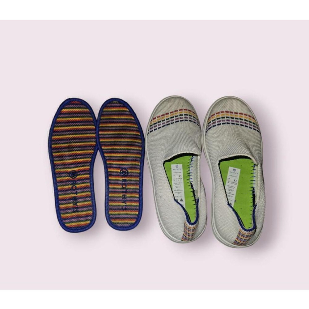 Rothy's Slip On Shoes Girl's Size 1 White Rainbow - Picture 7 of 12